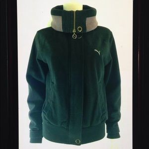 Puma Convertible Collar Logo Sweatshirt Jacket